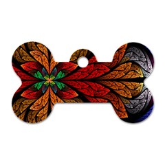 Fractals, Floral Ornaments, Rings Dog Tag Bone (one Side) by nateshop