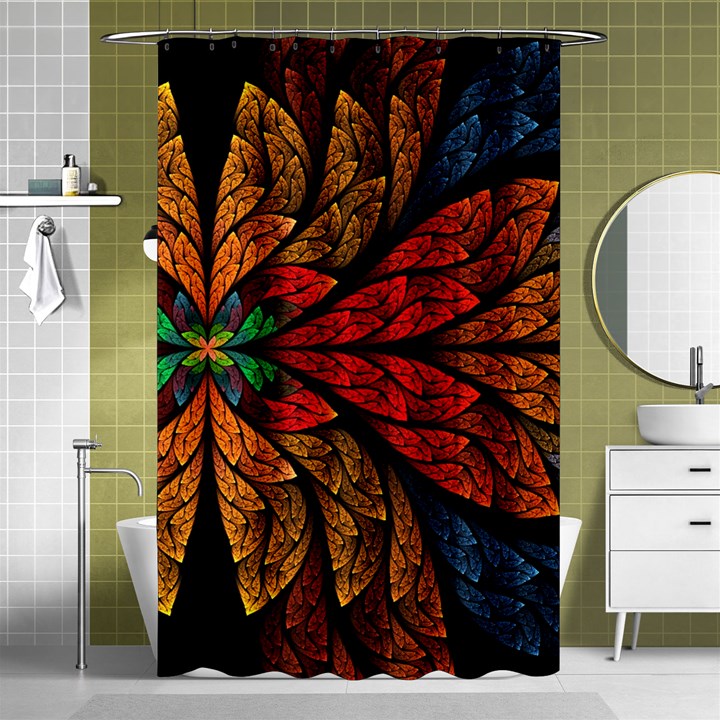 Fractals, Floral Ornaments, Rings Shower Curtain 48  x 72  (Small) 