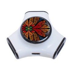 Fractals, Floral Ornaments, Rings 3-port Usb Hub by nateshop