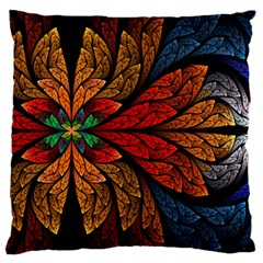 Fractals, Floral Ornaments, Rings Large Premium Plush Fleece Cushion Case (two Sides) by nateshop