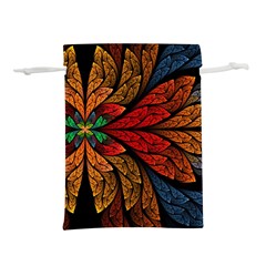 Fractals, Floral Ornaments, Rings Lightweight Drawstring Pouch (l) by nateshop