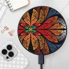 Fractals, Floral Ornaments, Rings Wireless Fast Charger(black) by nateshop