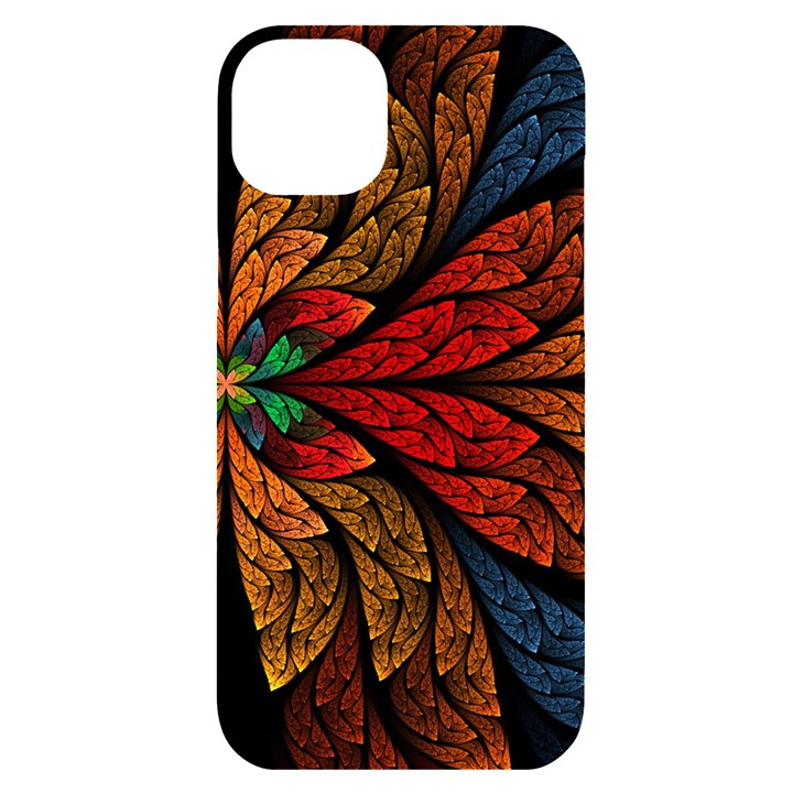 Fractals, Floral Ornaments, Rings iPhone 14 Plus Black UV Print Case