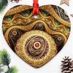 Fractals, Floral Ornaments, Waves Ornament (heart) by nateshop