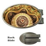 Fractals, Floral Ornaments, Waves Money Clips (Oval)  Front