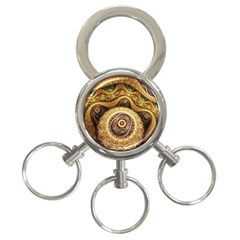 Fractals, Floral Ornaments, Waves 3-ring Key Chain by nateshop