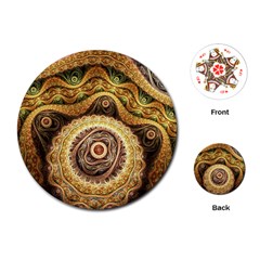 Fractals, Floral Ornaments, Waves Playing Cards Single Design (round) by nateshop