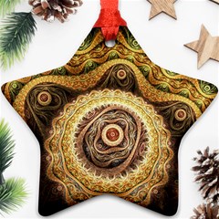 Fractals, Floral Ornaments, Waves Star Ornament (two Sides) by nateshop