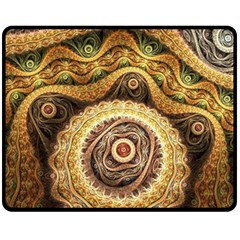 Fractals, Floral Ornaments, Waves Fleece Blanket (medium) by nateshop