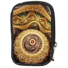 Fractals, Floral Ornaments, Waves Compact Camera Leather Case by nateshop