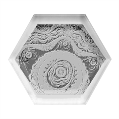 Fractals, Floral Ornaments, Waves Hexagon Wood Jewelry Box