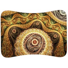 Fractals, Floral Ornaments, Waves Velour Seat Head Rest Cushion