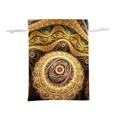 Fractals, Floral Ornaments, Waves Lightweight Drawstring Pouch (l) by nateshop