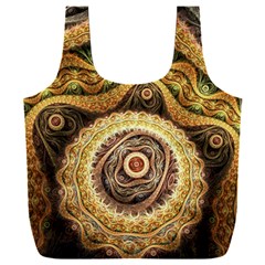 Fractals, Floral Ornaments, Waves Full Print Recycle Bag (xxxl) by nateshop