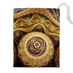 Fractals, Floral Ornaments, Waves Drawstring Pouch (4xl)