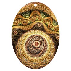 Fractals, Floral Ornaments, Waves Uv Print Acrylic Ornament Oval