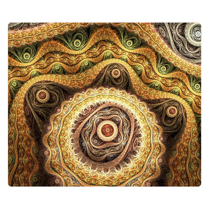 Fractals, Floral Ornaments, Waves Premium Plush Fleece Blanket (Small)