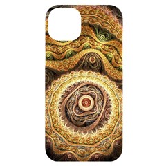 Fractals, Floral Ornaments, Waves Iphone 14 Plus Black Uv Print Case by nateshop