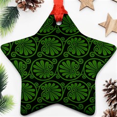 Green Floral Pattern Floral Greek Ornaments Ornament (star) by nateshop