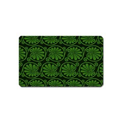 Green Floral Pattern Floral Greek Ornaments Magnet (name Card) by nateshop