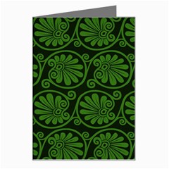 Green Floral Pattern Floral Greek Ornaments Greeting Card by nateshop