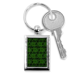 Green Floral Pattern Floral Greek Ornaments Key Chain (rectangle) by nateshop