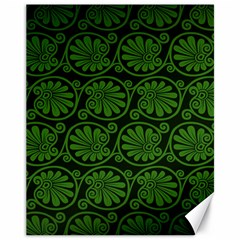 Green Floral Pattern Floral Greek Ornaments Canvas 11  X 14  by nateshop