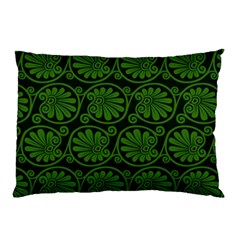 Green Floral Pattern Floral Greek Ornaments Pillow Case by nateshop