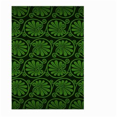 Green Floral Pattern Floral Greek Ornaments Large Garden Flag (two Sides) by nateshop