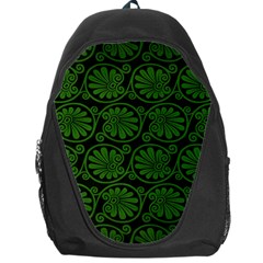 Green Floral Pattern Floral Greek Ornaments Backpack Bag by nateshop