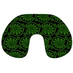 Green Floral Pattern Floral Greek Ornaments Travel Neck Pillow Front