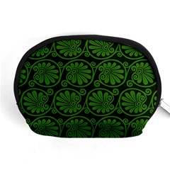 Green Floral Pattern Floral Greek Ornaments Accessory Pouch (medium) by nateshop