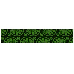 Green Floral Pattern Floral Greek Ornaments Large Premium Plush Fleece Scarf 