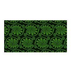 Green Floral Pattern Floral Greek Ornaments Satin Wrap 35  X 70  by nateshop