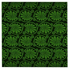 Green Floral Pattern Floral Greek Ornaments Wooden Puzzle Square by nateshop