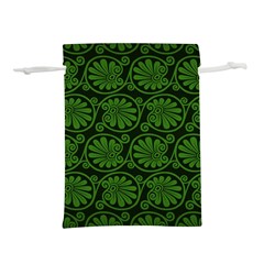 Green Floral Pattern Floral Greek Ornaments Lightweight Drawstring Pouch (l) by nateshop