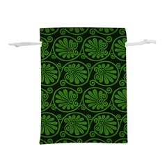 Green Floral Pattern Floral Greek Ornaments Lightweight Drawstring Pouch (m) by nateshop