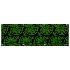 Green Floral Pattern Floral Greek Ornaments Banner And Sign 9  X 3  by nateshop