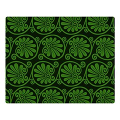 Green Floral Pattern Floral Greek Ornaments Premium Plush Fleece Blanket (large) by nateshop