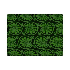 Green Floral Pattern Floral Greek Ornaments Premium Plush Fleece Blanket (mini) by nateshop