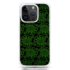 Green Floral Pattern Floral Greek Ornaments Iphone 14 Pro Tpu Uv Print Case by nateshop