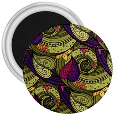 Green Paisley Background, Artwork, Paisley Patterns 3  Magnets by nateshop