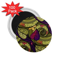 Green Paisley Background, Artwork, Paisley Patterns 2 25  Magnets (100 Pack)  by nateshop