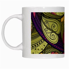 Green Paisley Background, Artwork, Paisley Patterns White Mug by nateshop