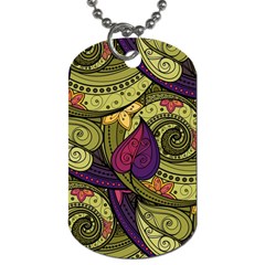 Green Paisley Background, Artwork, Paisley Patterns Dog Tag (one Side) by nateshop