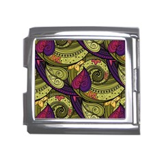 Green Paisley Background, Artwork, Paisley Patterns Mega Link Italian Charm (18mm) by nateshop