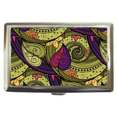 Green Paisley Background, Artwork, Paisley Patterns Cigarette Money Case by nateshop