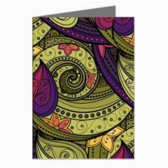 Green Paisley Background, Artwork, Paisley Patterns Greeting Cards (pkg Of 8)