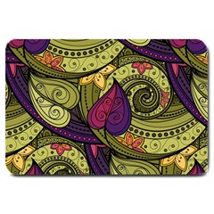 Green Paisley Background, Artwork, Paisley Patterns Large Doormat