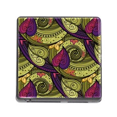 Green Paisley Background, Artwork, Paisley Patterns Memory Card Reader (square 5 Slot) by nateshop